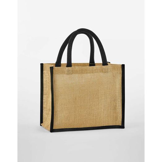 Westford Mill Natural Starched Jute Midi Tote Natural/Black