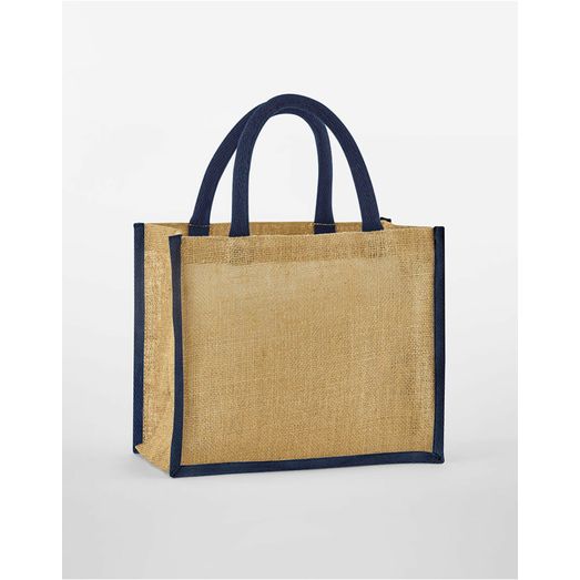 Westford Mill Natural Starched Jute Midi Tote Natural/Navy