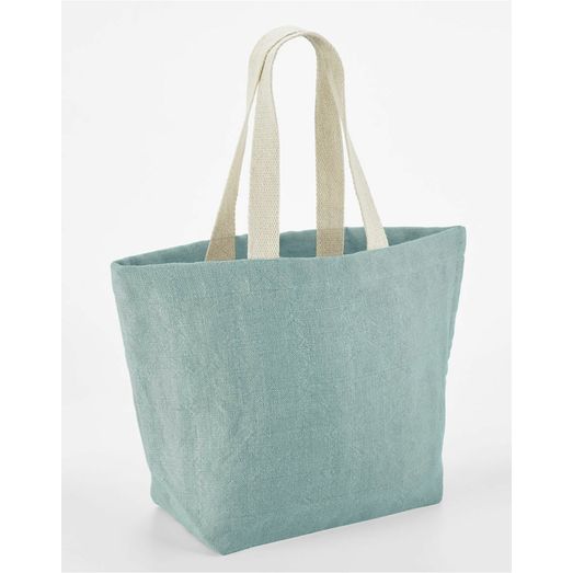 Westford Mill Soft Washed Jute Beach Bag DUCK EGG BLUE