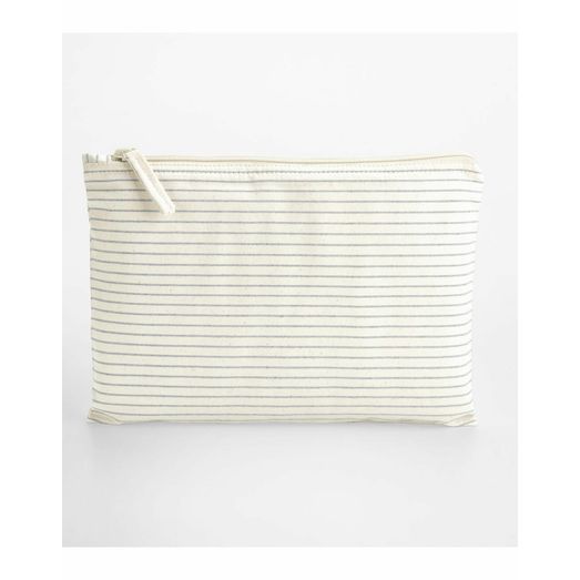 Westford Mill Striped Organic Cotton Accessory Pouch Grey Stripe