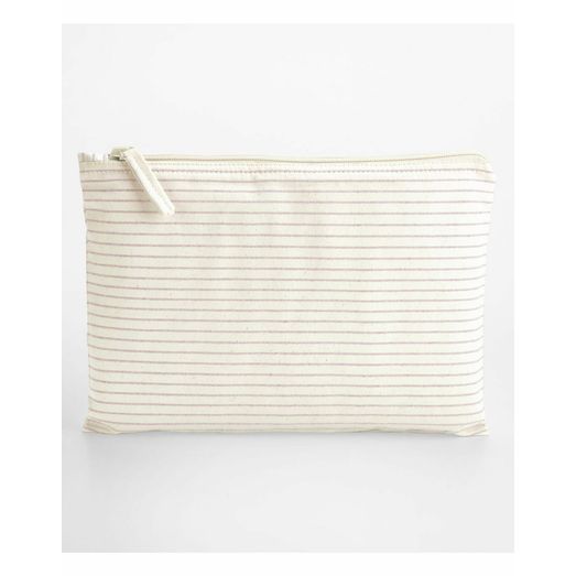 Westford Mill Striped Organic Cotton Accessory Pouch Red Stripe