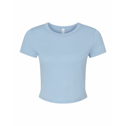 Bella Women's Micro Rib Baby Tee Solid Baby Blue Blend