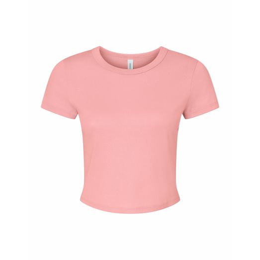 Bella Women's Micro Rib Baby Tee Solid Pink Blend
