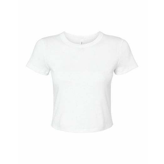 Bella Women's Micro Rib Baby Tee Solid White Blend