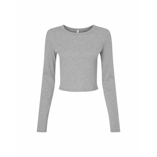 Bella Women's Micro Rib Long Sleeve Tee Athletic Heather