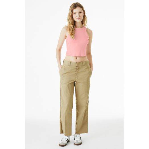 Bella Women's Micro Rib Racer Tank Solid Pink Blend