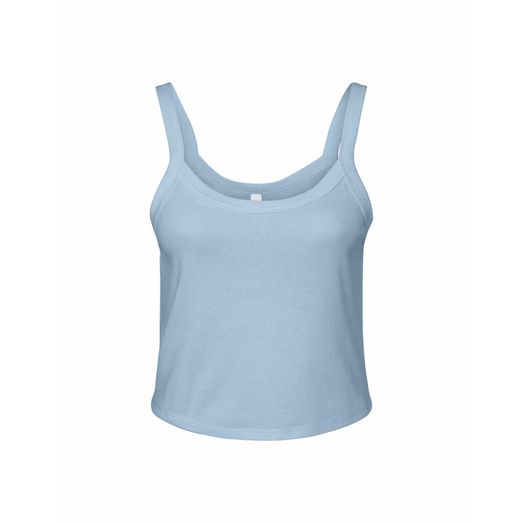 Bella Women's Micro Rib Strap Tank _x000D_ Solid Baby Blue Blend