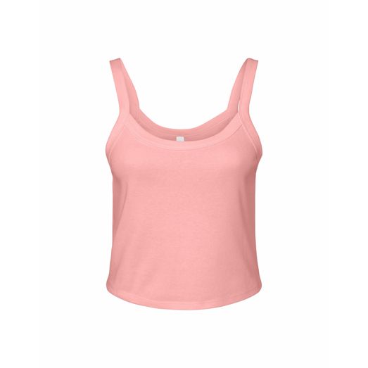 Bella Women's Micro Rib Strap Tank _x000D_ Solid Pink Blend