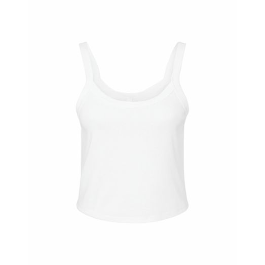 Bella Women's Micro Rib Strap Tank _x000D_ Solid White Blend
