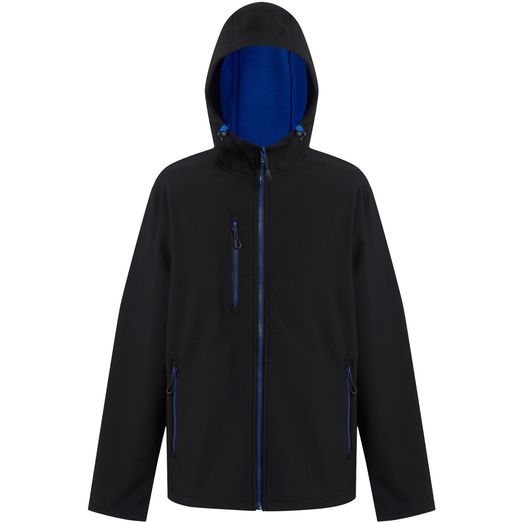 Regatta Professional Navigate 2 Layer Hooded Softshell Jacket - Black/New Royal