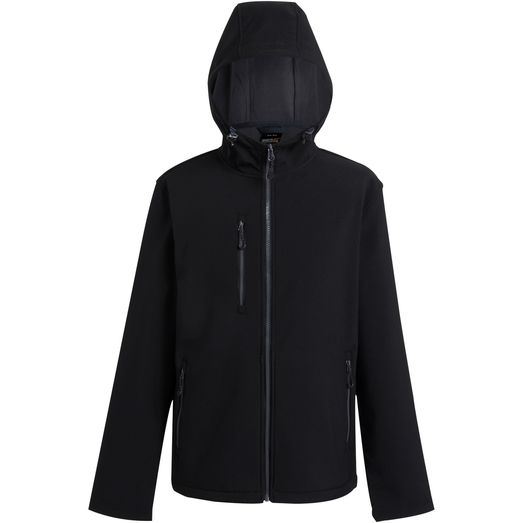 Regatta Professional Navigate 2 Layer Hooded Softshell Jacket - Black/Seal Grey