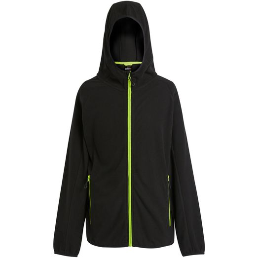 Regatta Professional Navigate Full Zip Hooded Fleece - Black/Lime