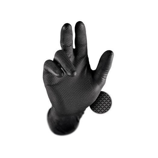 Grippaz 246 Non Slip Nitrile Gloves (50 Pack) Black