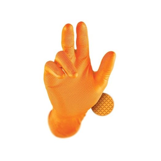 Grippaz 246 Non Slip Nitrile Gloves (50 Pack) Orange