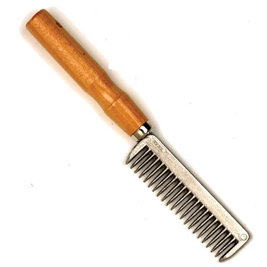 Equi-Sential Aluminium Tail Comb with Wooden Handle prepacked