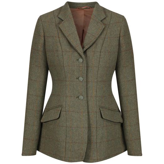 Equetech Clydon Tweed Ladies Jacket Green Herringbone