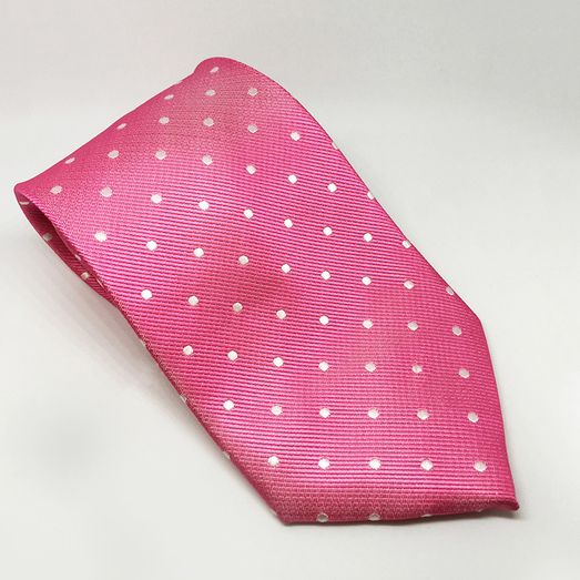Equetech Polka Dot Show Tie Fuchsia/White