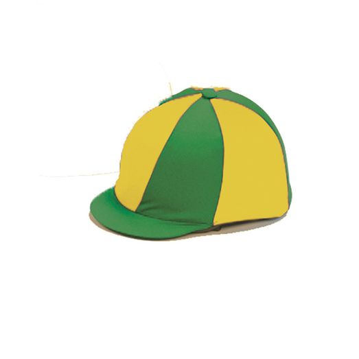Capz Quartered Lycra Hat Cover Emerald Green/Yellow