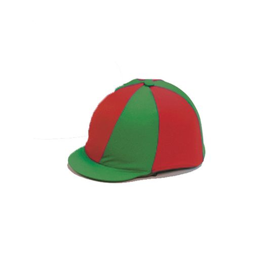 Capz Quartered Lycra Hat Cover Red/Emerald Green