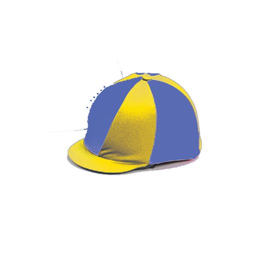 Capz Quartered Lycra Hat Cover Yellow/Royal Blue