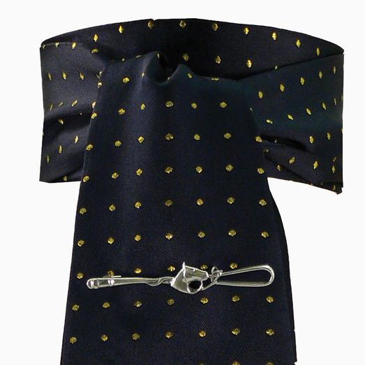 Equetech Riding Stock - Pin Spot Navy/Metallic Gold