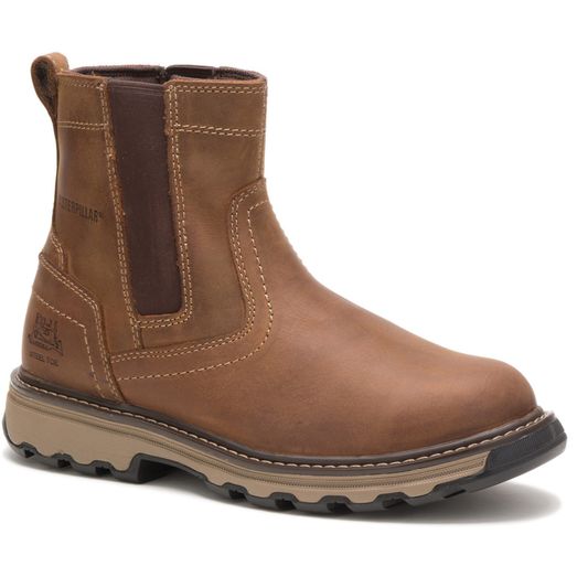 Caterpillar Pelton Safety Boot Dark Beige Brown