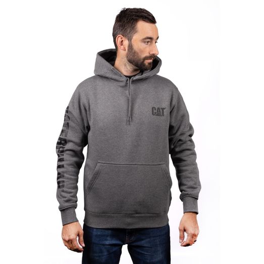 Caterpillar Trademark Banner Hooded Sweatshirt Dark Grey