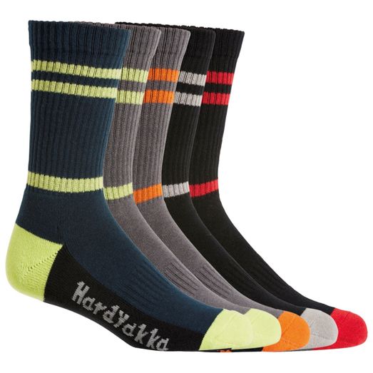 Hard Yakka Crew Five Pack Worksock Multi