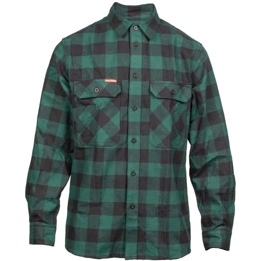 Hard Yakka Long Sleeve Check Flannel Shirt Green