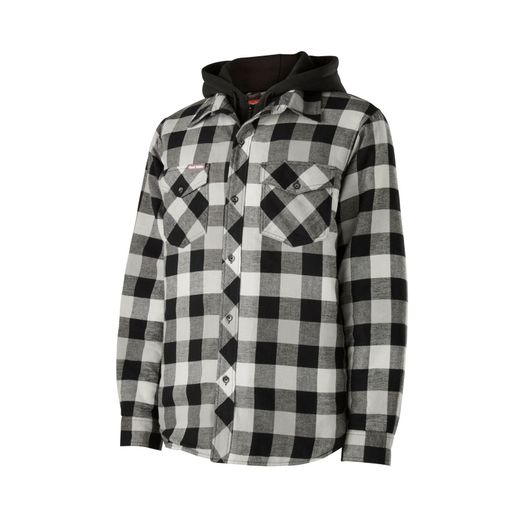 Hard Yakka Quilted Flannel Shacket Grey