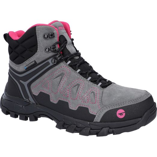 Ladies Hi-Tec V-Lite Explorer WP Hiking Boots Grey/Fuchsia