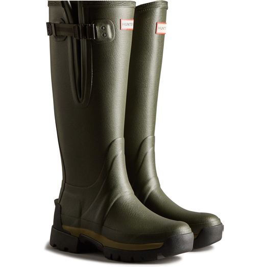 Hunter Balmoral Adjustable Neoprene Lined Wellington Dark Olive