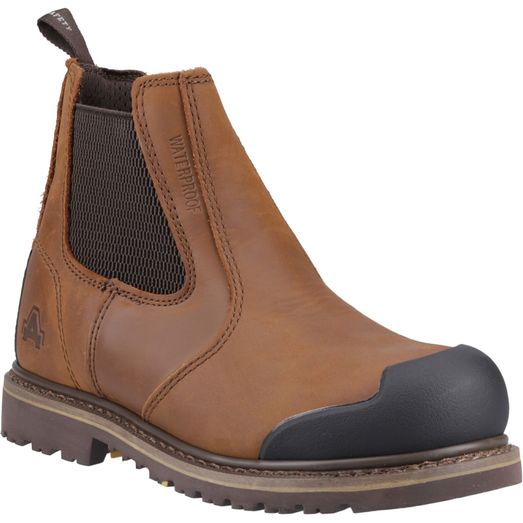 Amblers FS225 Goodyear Welted Waterproof Pull On Chelsea Safety Boot Brown