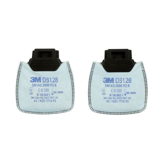 3M D3128 Secure Click P2 R Filter White (20 Pack)