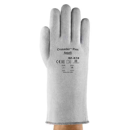 Ansell Crusader Flex 42-474 Heat Resistant Glove Grey (12 Pack)