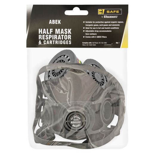 Half Mask Respirator And Abek Cartridges Grey