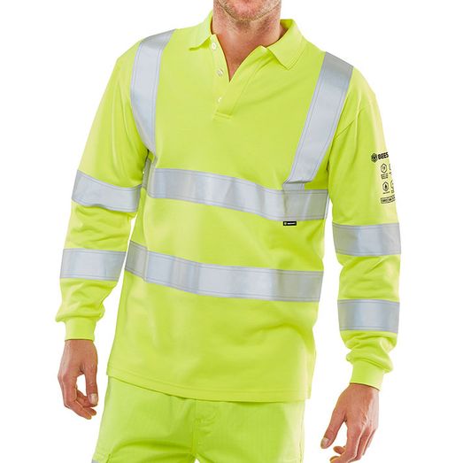 Beeswift Arc Compliant Hi-Vis Polo Shirt Saturn Yellow