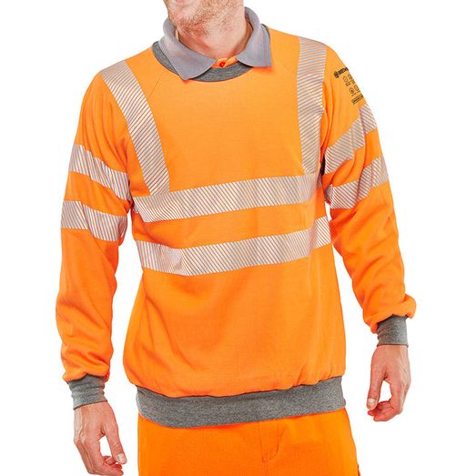 Beeswift Arc Compliant Hi-Vis Rail Spec Sweatshirt Orange