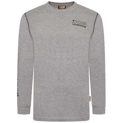 JCB Workwear Banner Long Sleeve T-Shirt Grey