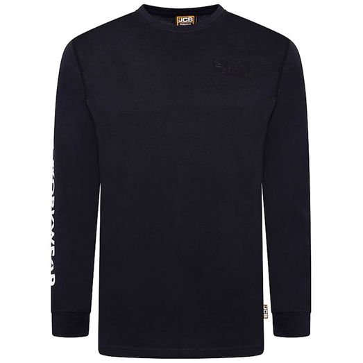 JCB Workwear Banner Long Sleeve T-Shirt Navy Blue