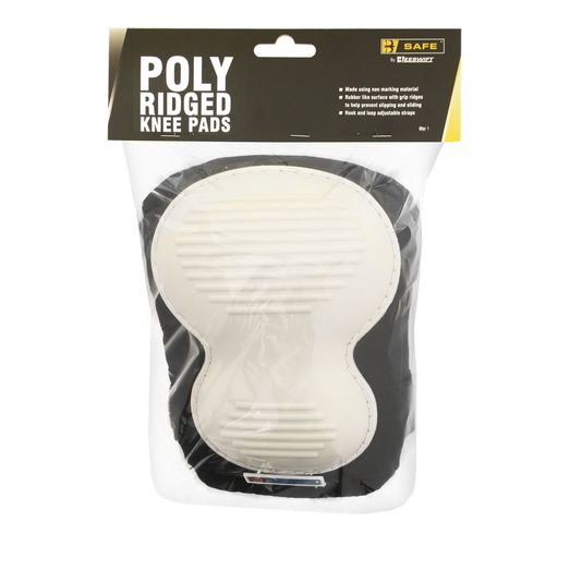Poly Ridged Knee Pad Black/White