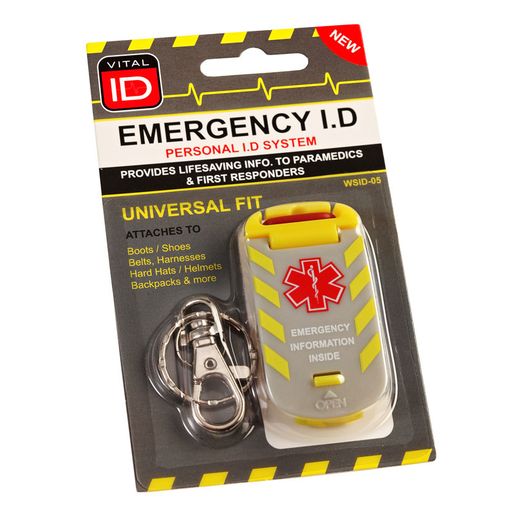 Vital Id Emergency Id Universal Fit Tag Yellow