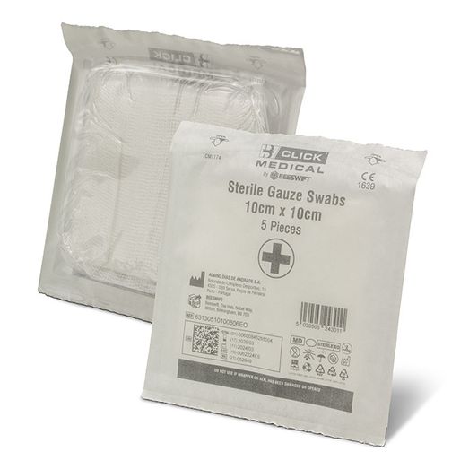 Click Medical Sterile Gauze Swabs 10Cm X 10Cm White