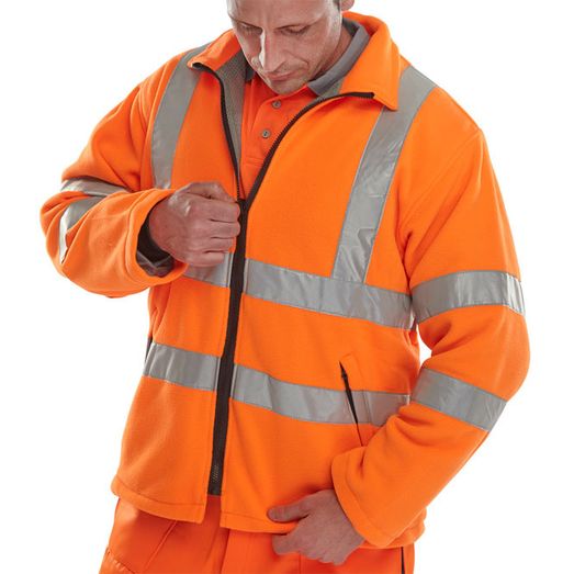 Beeswift Carnoustie Hi-Vis Fleece Jacket Orange