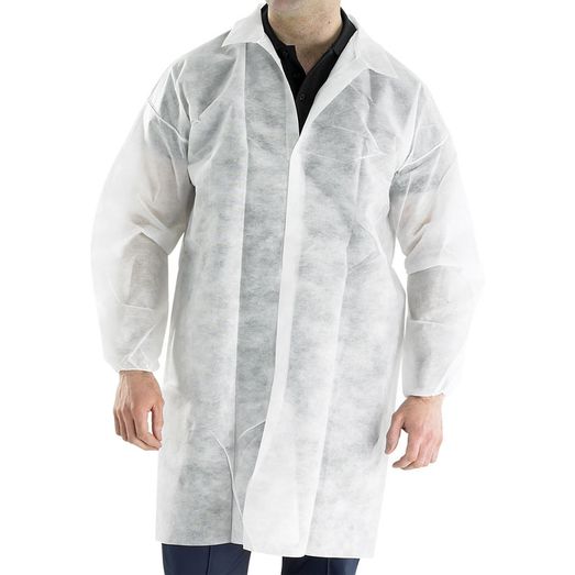 Beeswift Polyprop Disposable Visitors Coat White