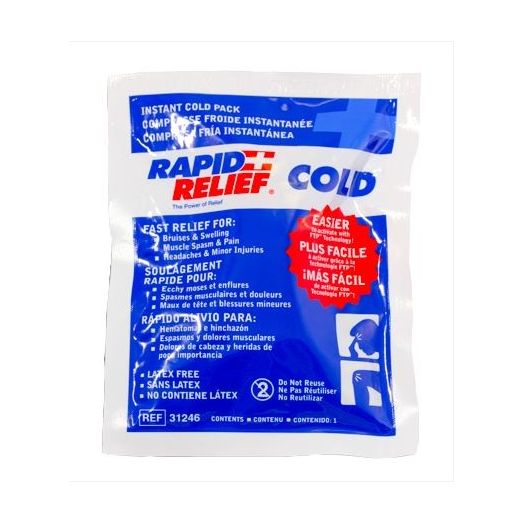 Rapid Relief Instant Cold Pack Smalll 4"X 6" White