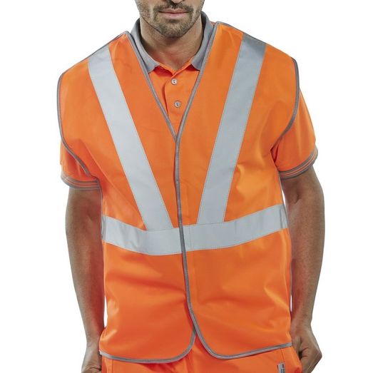 Beeswift Hi-Vis Rail Spec Vest (Polyester) Orange