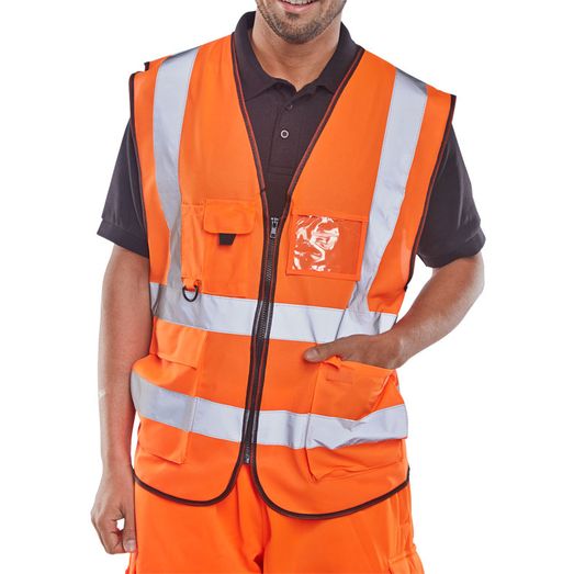 Beeswift Hi-Vis Executive Id Vest Orange