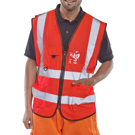 Beeswift Hi-Vis Executive ID Vest Red