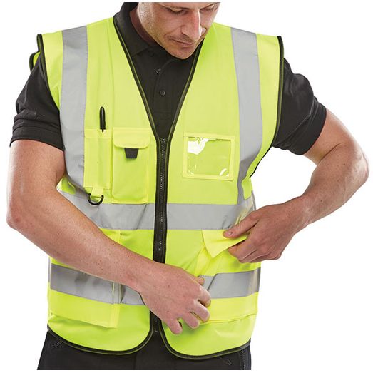 Beeswift Hi-Vis Executive ID Vest Saturn Yellow